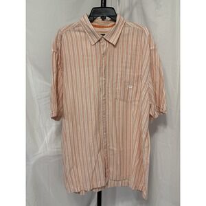 Chaps Shirt Men's 2XT Tall  Orange Stripe Short Sleeve Button Down Classic‎